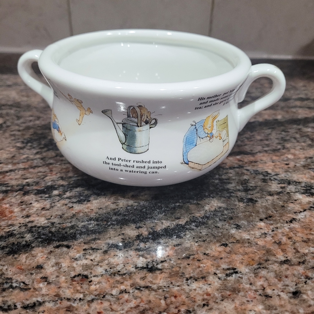Beatrix Potter Double Handle Bowl 1999 Teleflora Gift